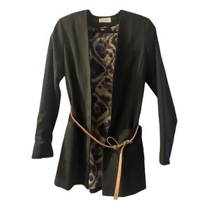 TOAST Black Wool Blend Belted Blazer 8 12UK